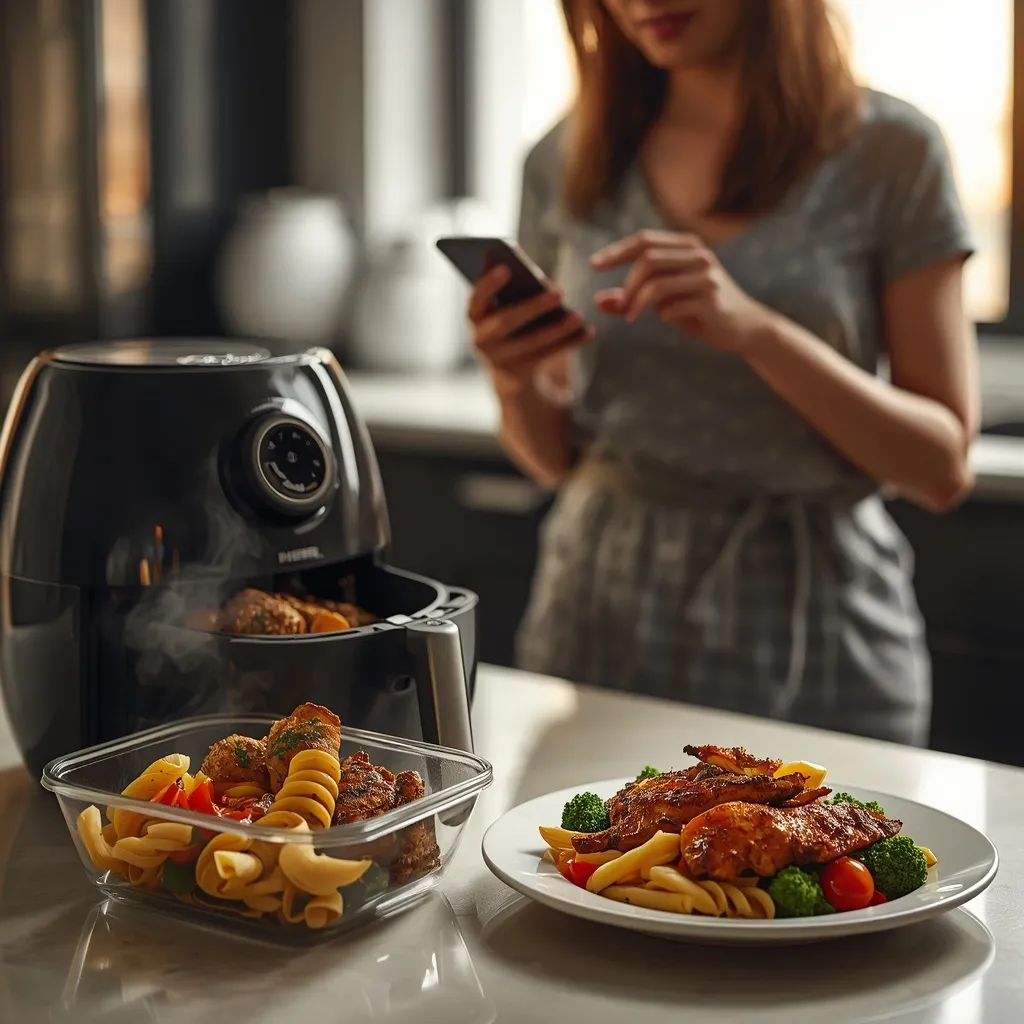 Avanzi riscaldati con l'air fryer